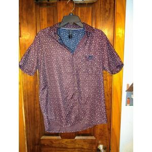 Soul Star England Mens Button Down Shirt Short Sleeve XL Casual Star Print